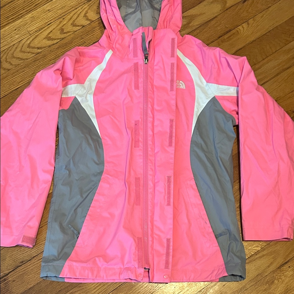 The North Face Vibrant Pink and Gray Jacket 14/16